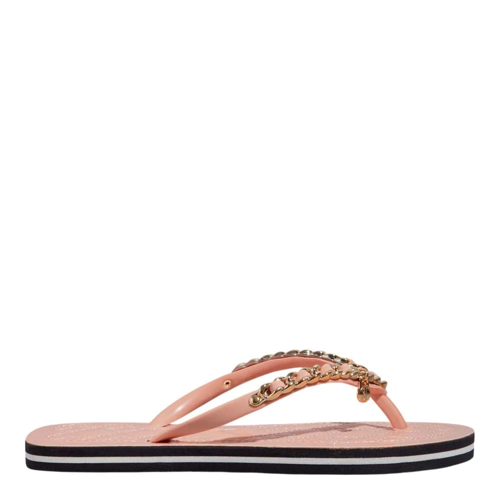 Chinelo Flip Flop Verniz Cristal Corrente Rosa - vista 1 de 5