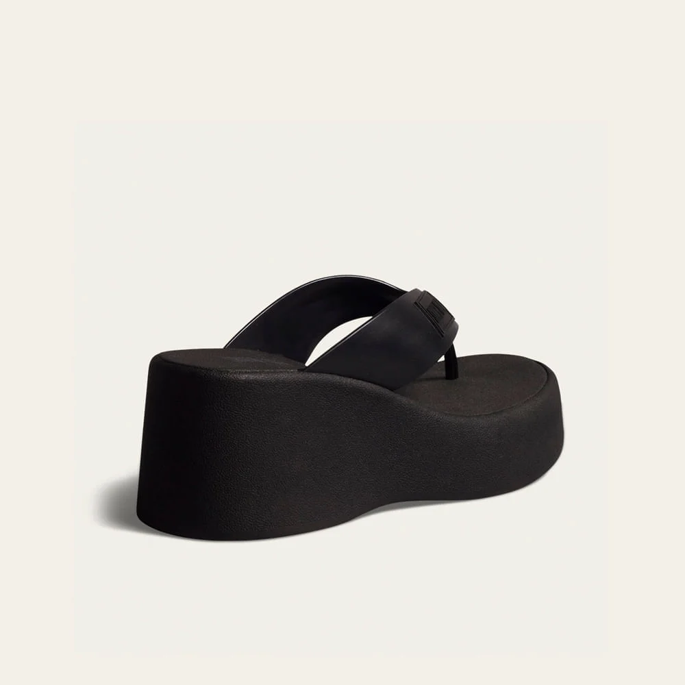 Tamanco Thong Plataforma Borracha Preto - vista 2 de 2