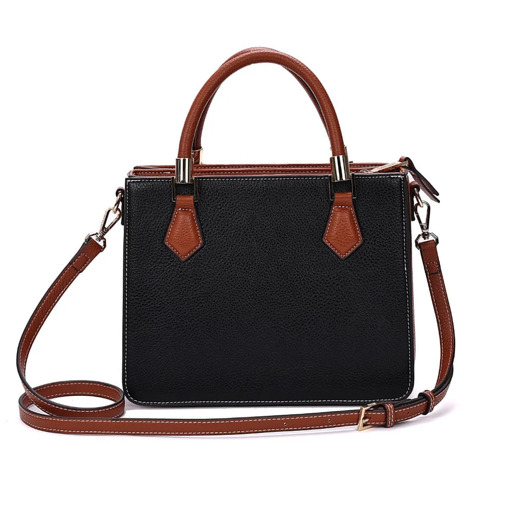Bolsa Tote Média Estruturada Floater Preto Transversal - vista 4 de 6