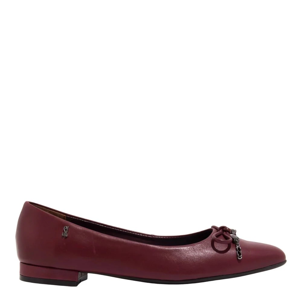Sapatilha Laço Couro Confort Vermelho Ruby - vista 1 de 4
