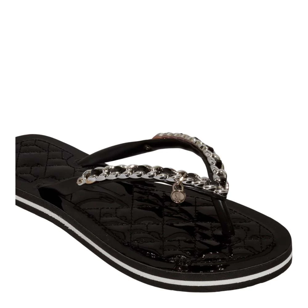 Chinelo Flip Flop Verniz Anzeli Corrente Preto - vista 4 de 5