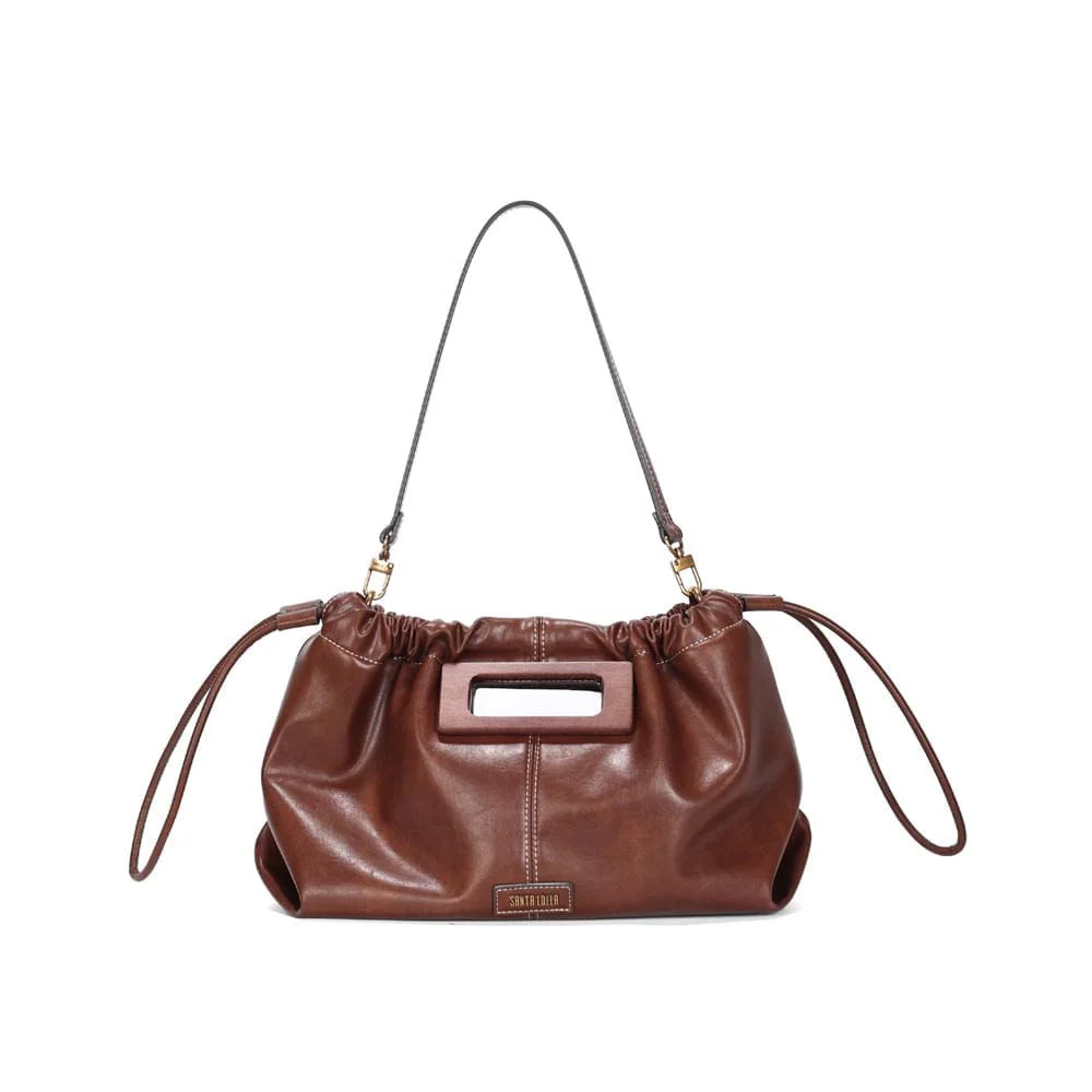 Bolsa Pouch Média Rústico Marrom Dark Alça De Ombro - vista 1 de 4