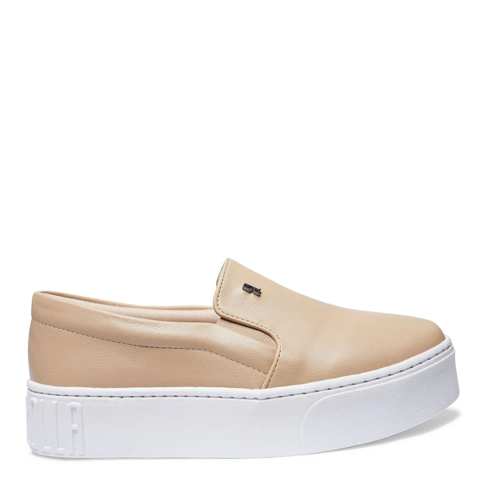 Tênis Slip On Plataforma Bege - vista 1 de 4