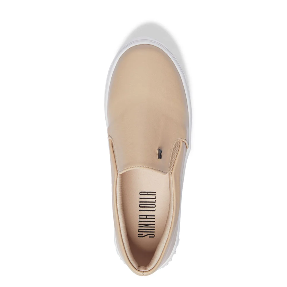 Tênis Slip On Plataforma Bege - vista 3 de 4