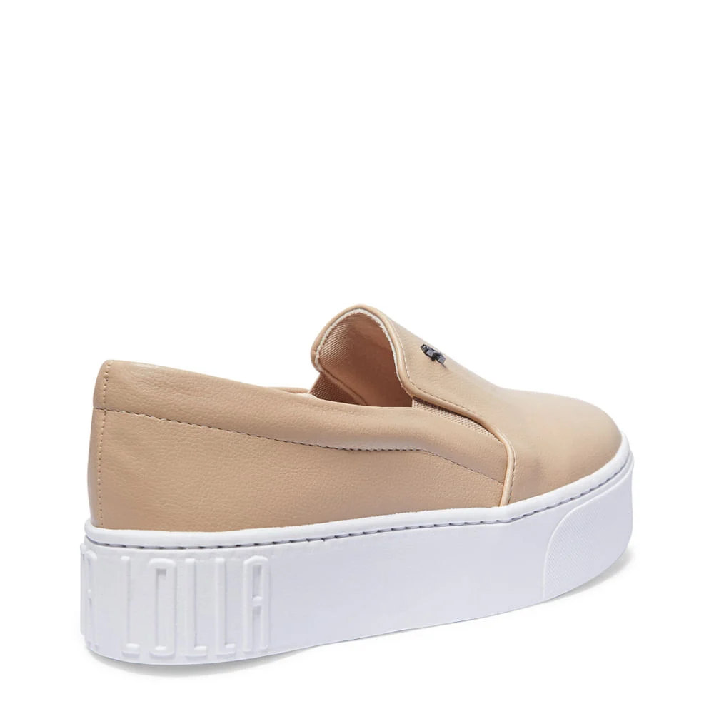 Tênis Slip On Plataforma Bege - vista 4 de 4