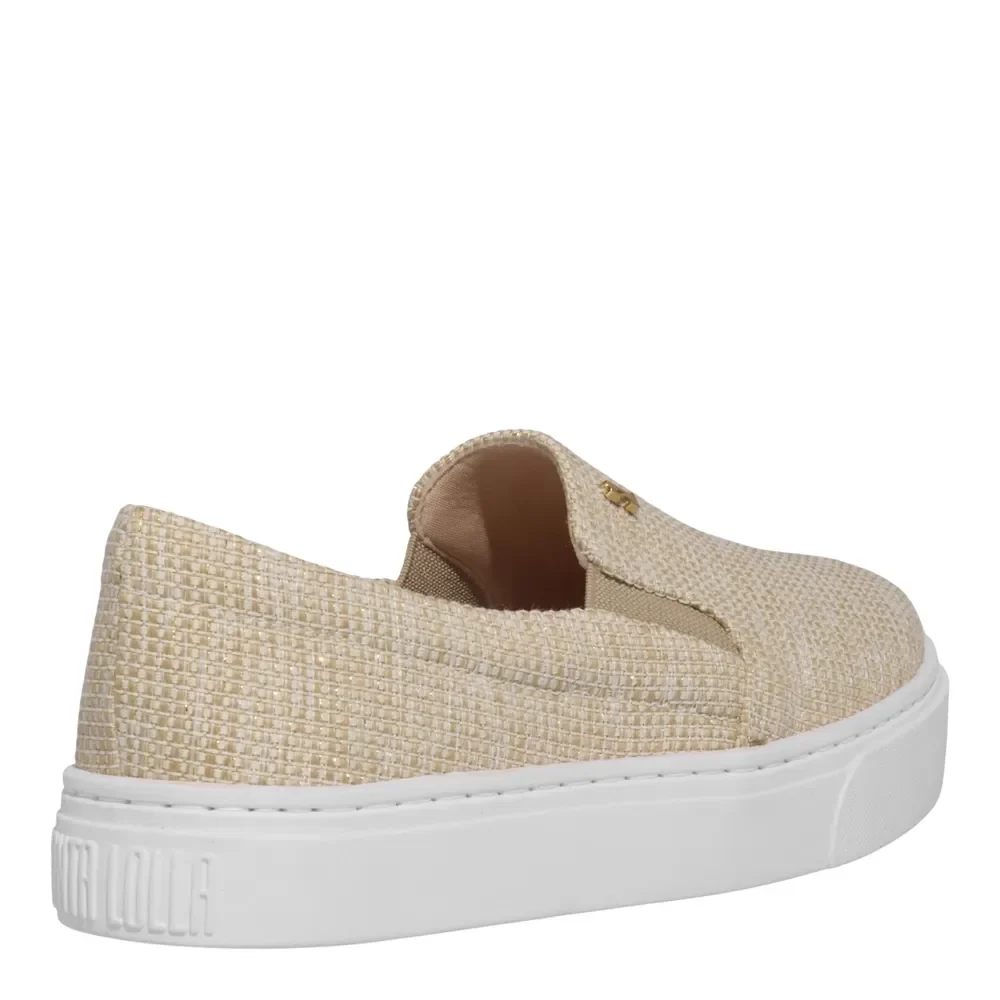 Tênis Slip On Material Juta Dourado - vista 4 de 4