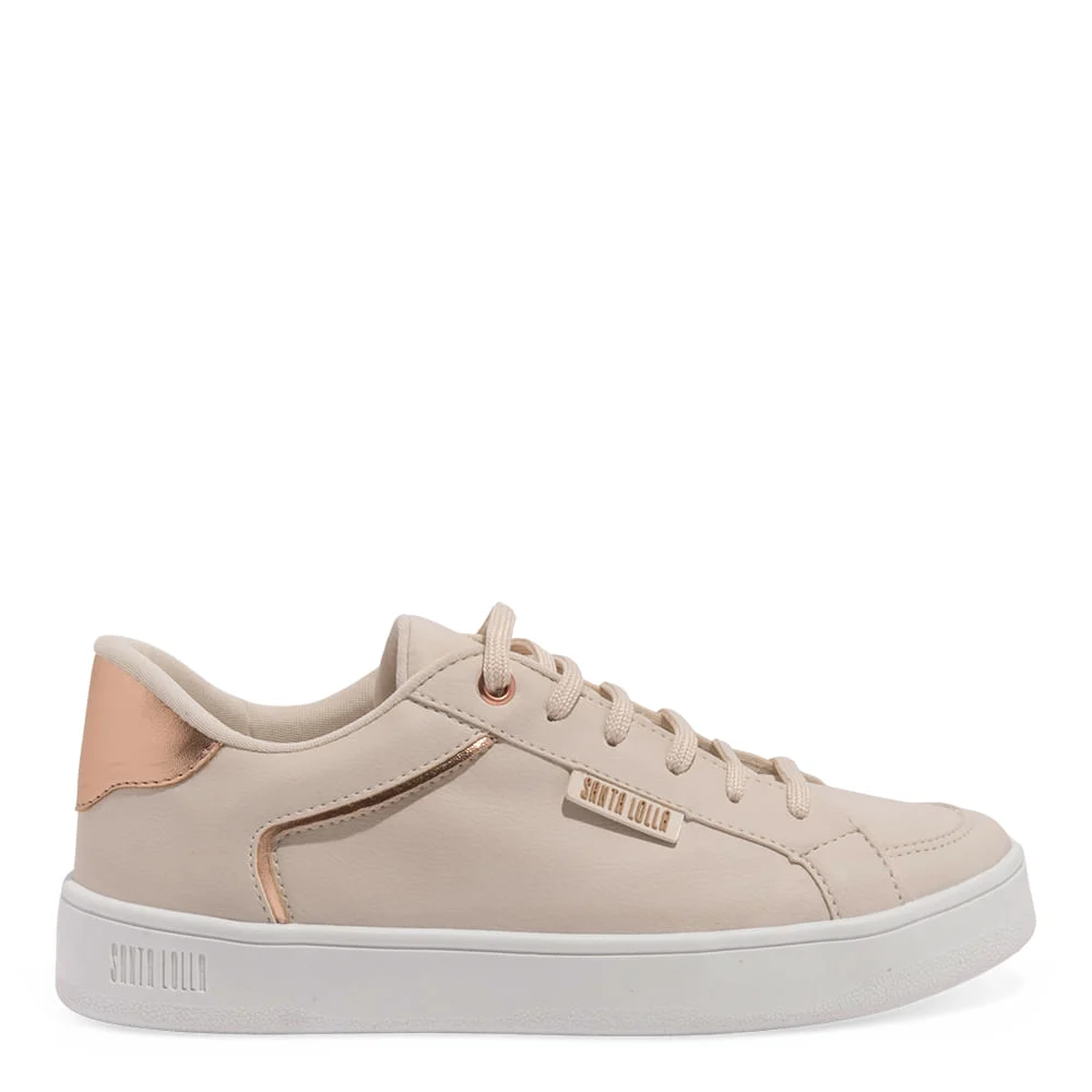 Tênis Floater Lux Off White E Rosa Recortes - vista 1 de 4
