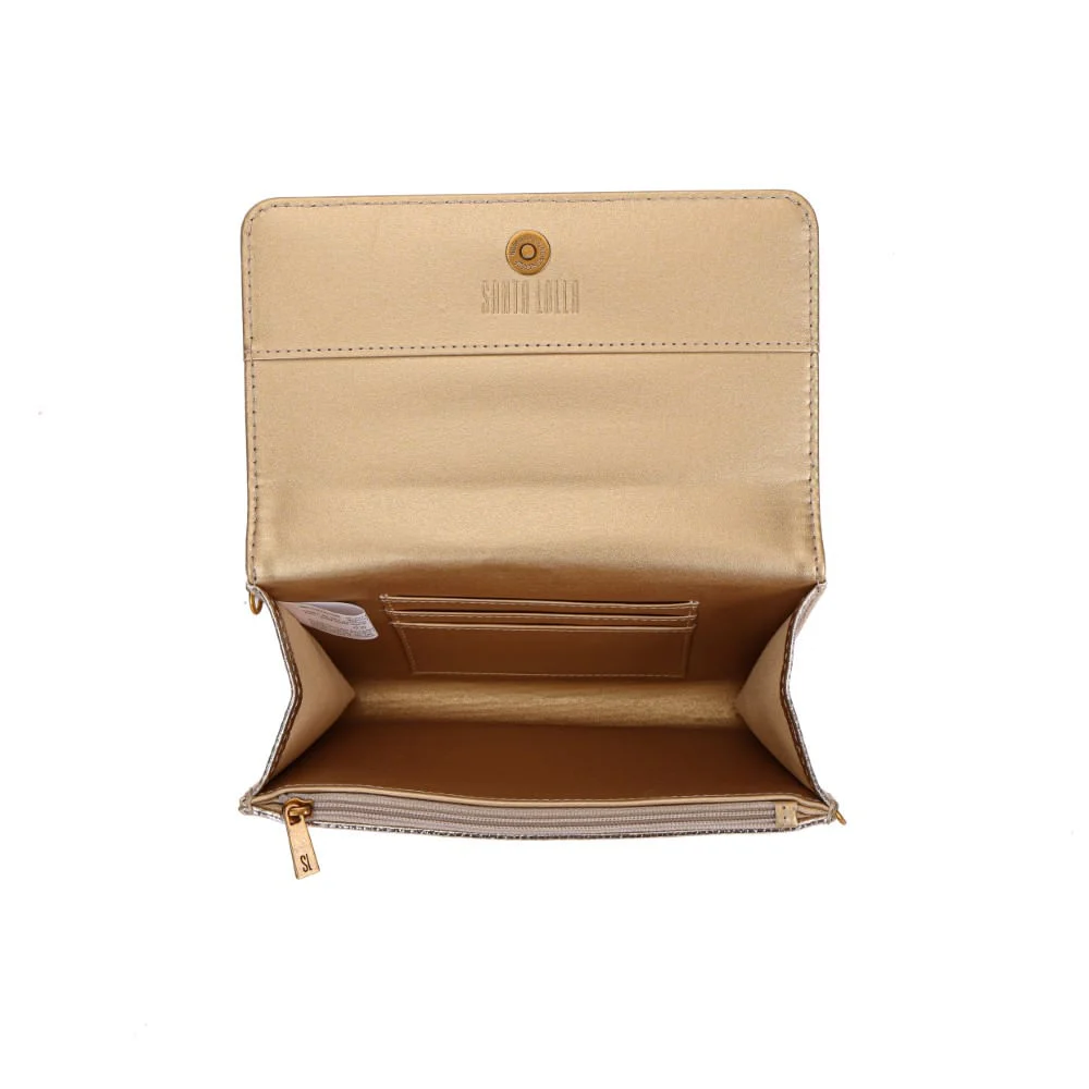 Kit Presente Bolsa Transversal e Porta Cartão Dourado Metalizado - vista 4 de 7
